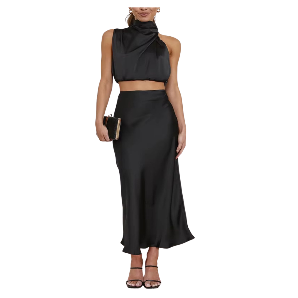 Womenâs Two-Piece Sleeveless Long Skirt Set