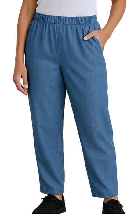 Women's Lightweight Pull-On Denim Jeans with Elastic Waist