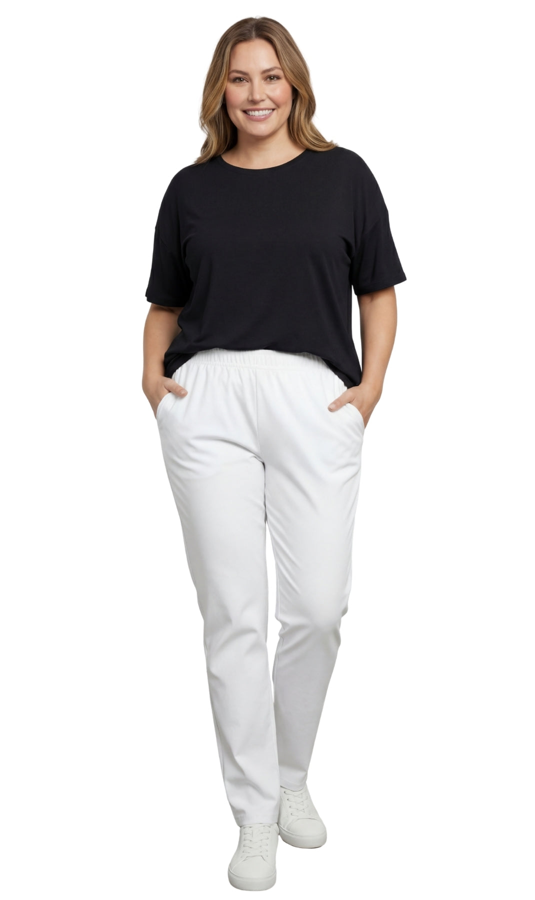 Women's Lightweight Pull-On Denim Jeans with Elastic Waist