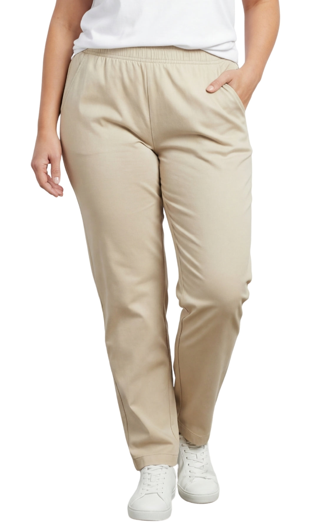 Women's Lightweight Pull-On Denim Jeans with Elastic Waist