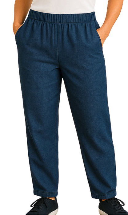 Women's Lightweight Pull-On Denim Jeans with Elastic Waist